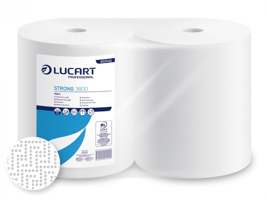 Lavete din hartie alba pe rola- strong 3800 joint lucart